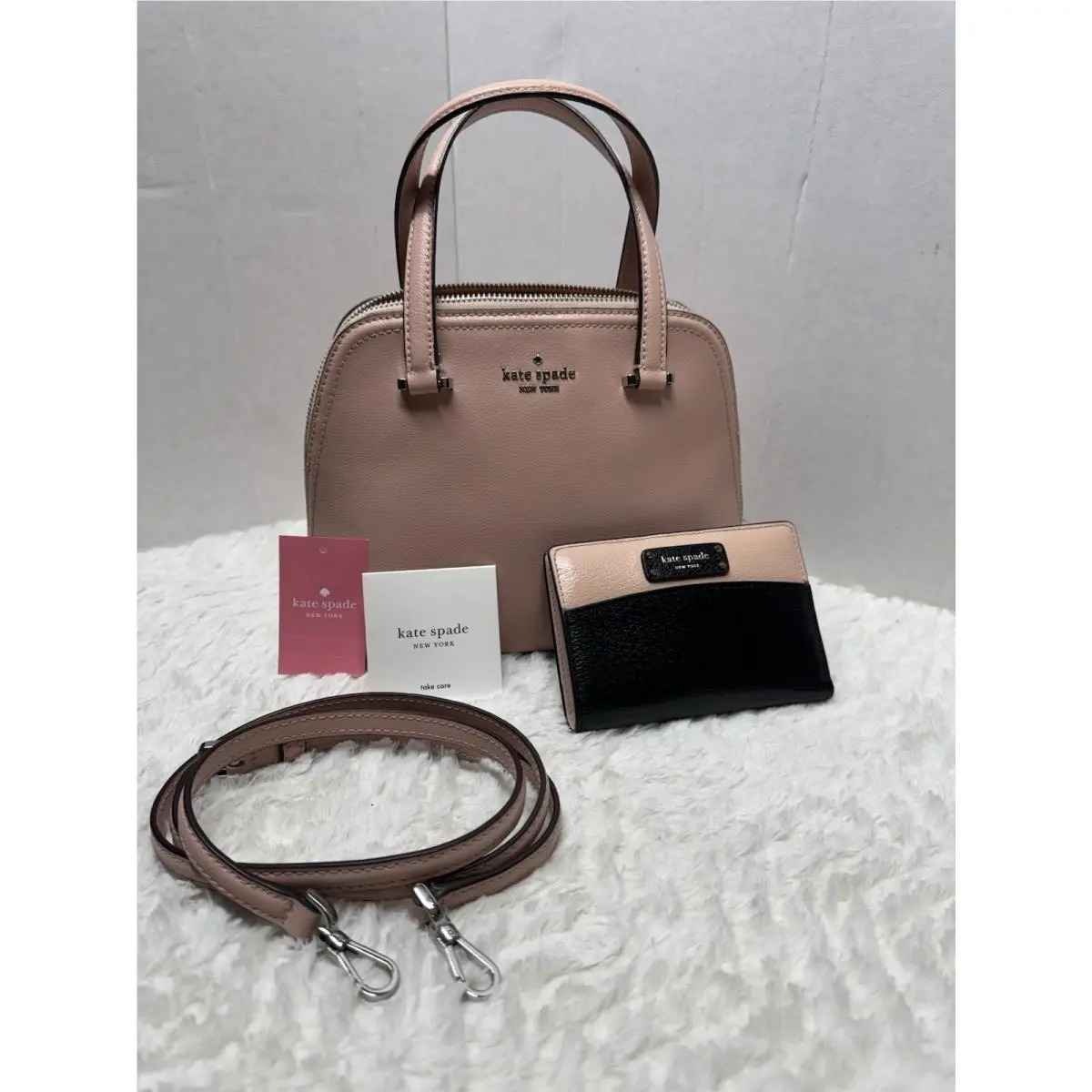 Patterson Small Dome Leather Satchel Crossbody Rosycheek/silver by Kate Spade