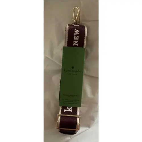 KE653 Dark Merlo Logo Webbing Bag Strap by Kate Spade