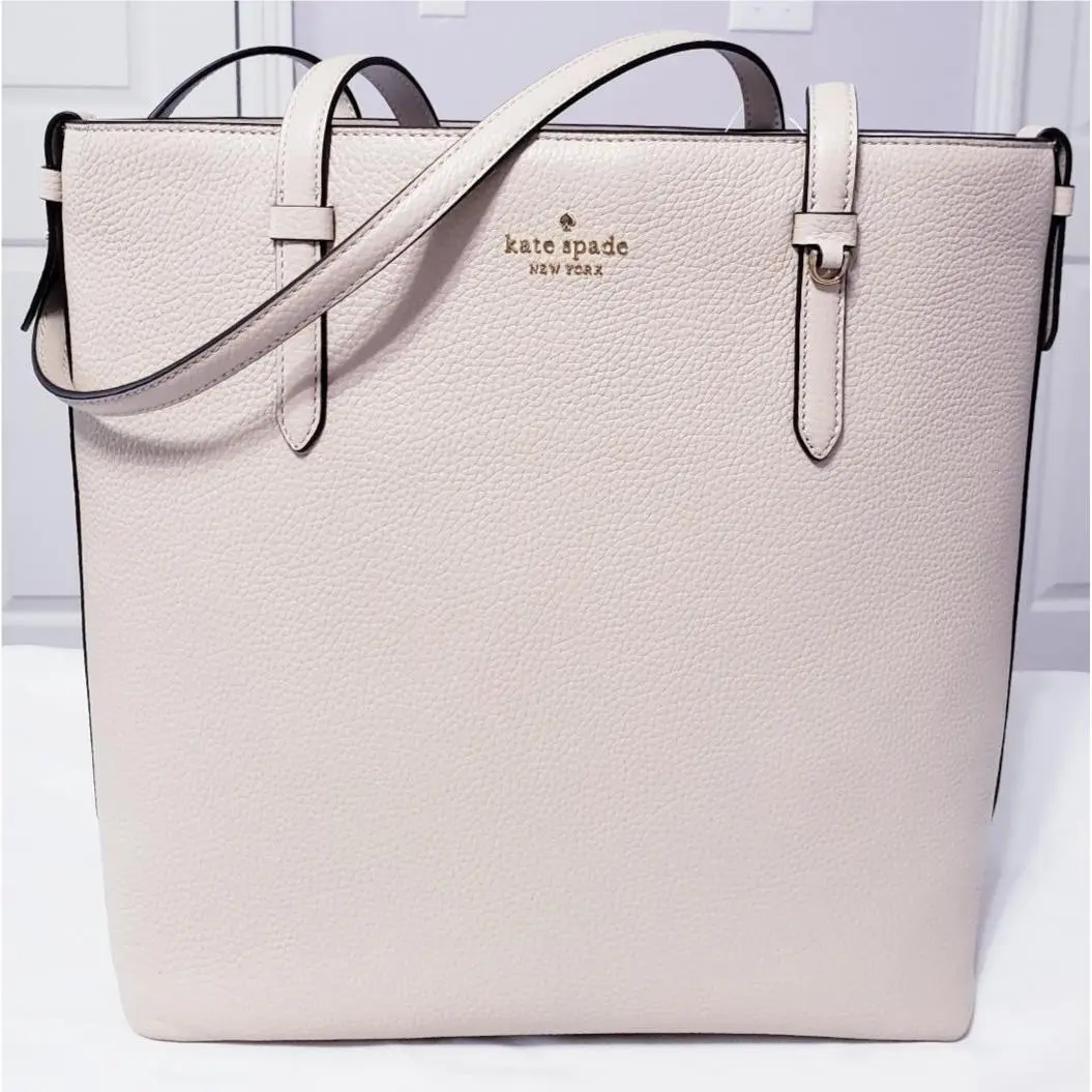 Juliette Pebbled Leather Medium Tote Light Sand by Kate Spade