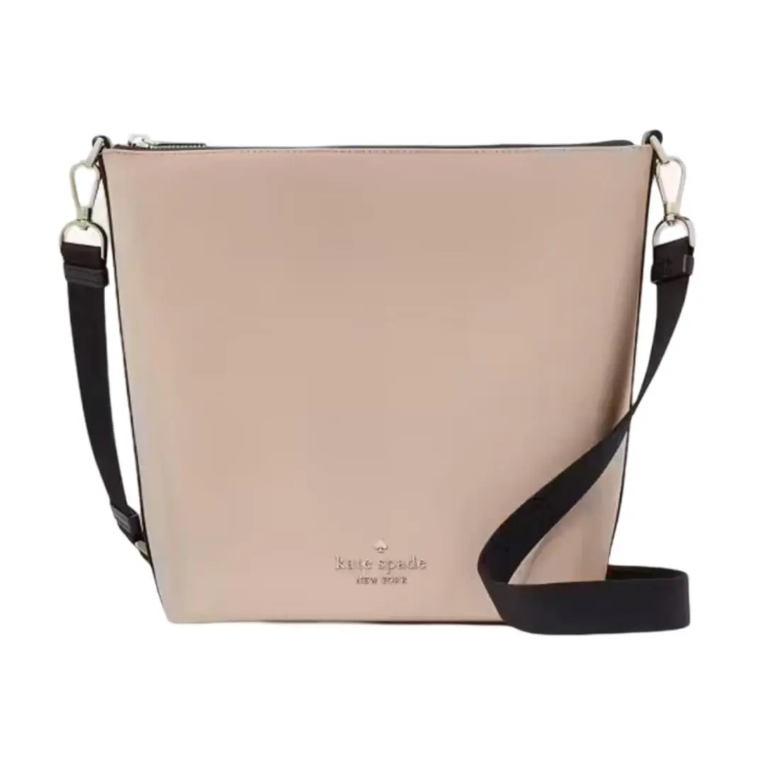 Kate Spade New York Woman`s Chelsea Nylon Duffle Bag Beige Crossbody Bucket Bag