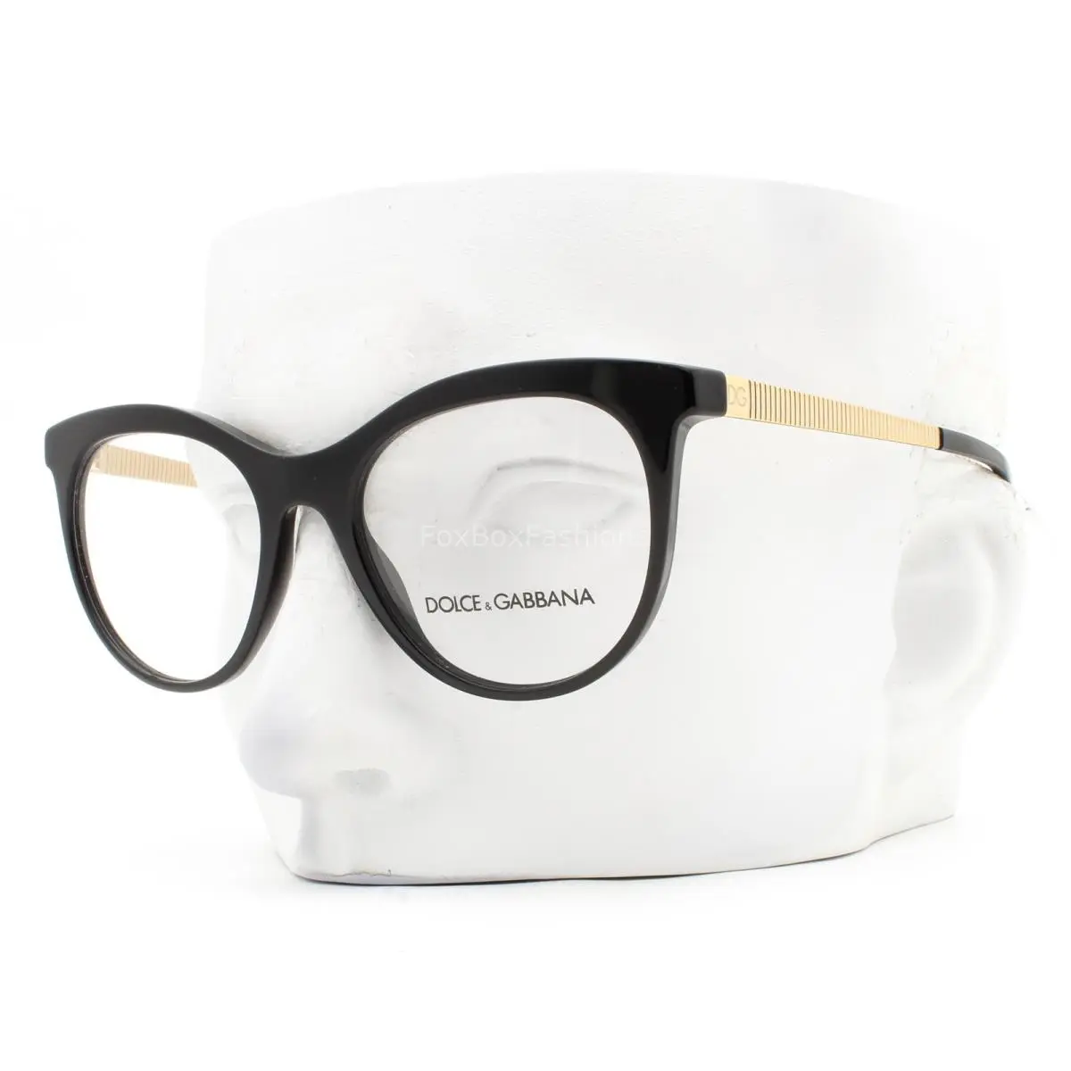 Dolce Gabbana Eyeglasses Glasses DG3316 501 Polished Black Light Gold with Case