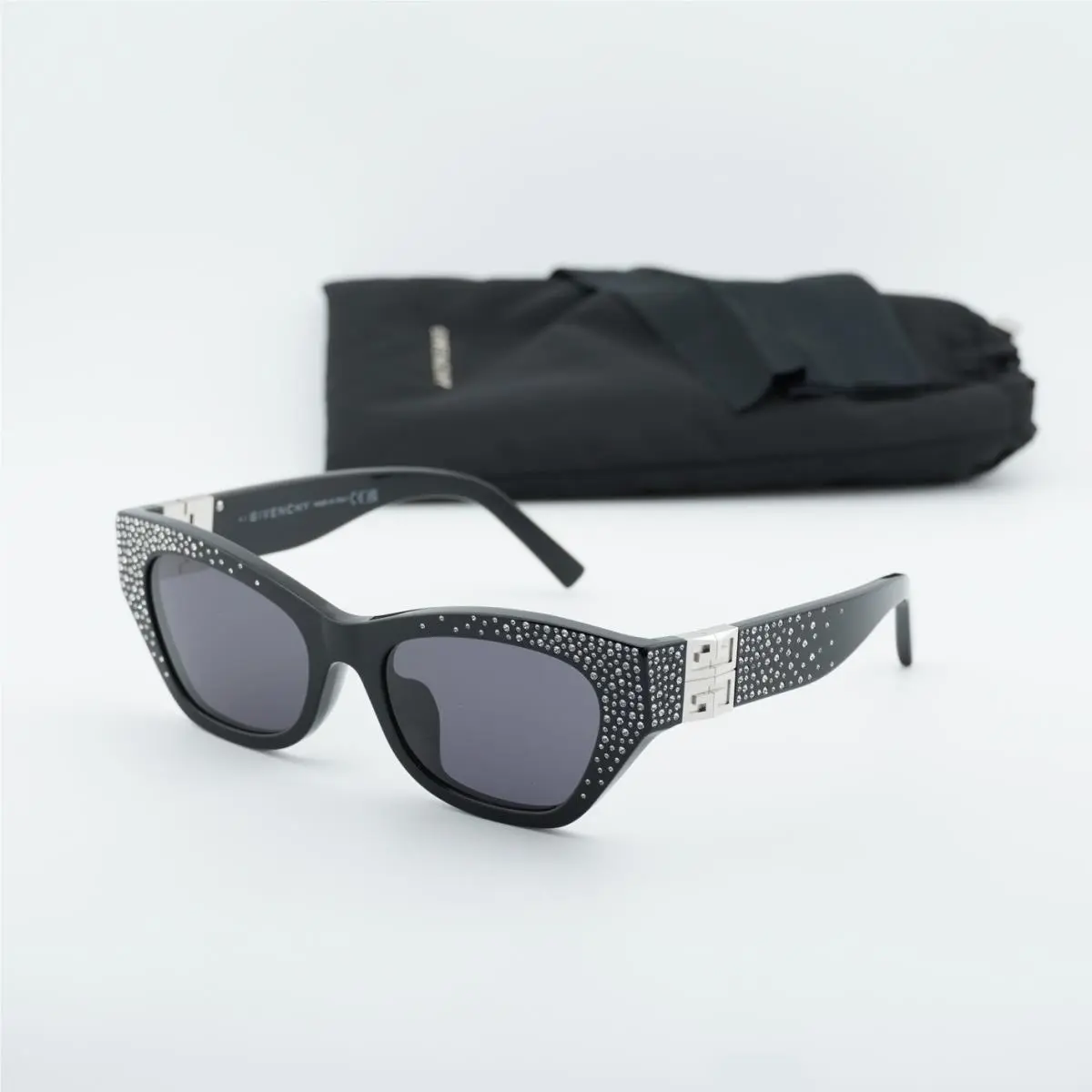 GV4019IS 01A Shiny Black with White Stones/grey 55-19-130 by Givenchy