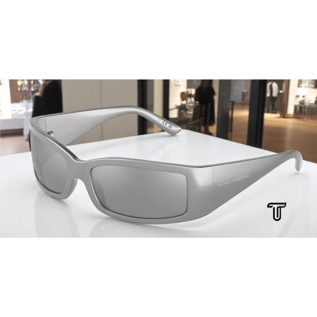 Dolce E Gabbana DG6188 34156G Metallic Grey Grey Mirror 61 mm Unisex Sunglasses by Dolce & Gabbana