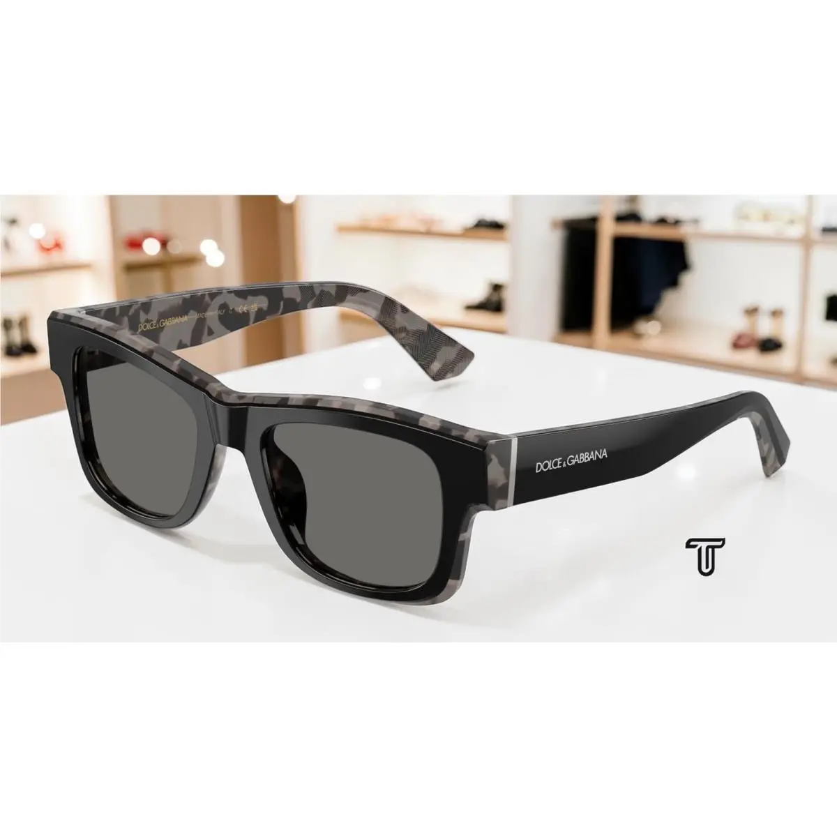 Dolce Gabbana DG4515 3403 1 Black On Grey Havana Grey 52 mm Men`s Sunglasses by Dolce & Gabbana