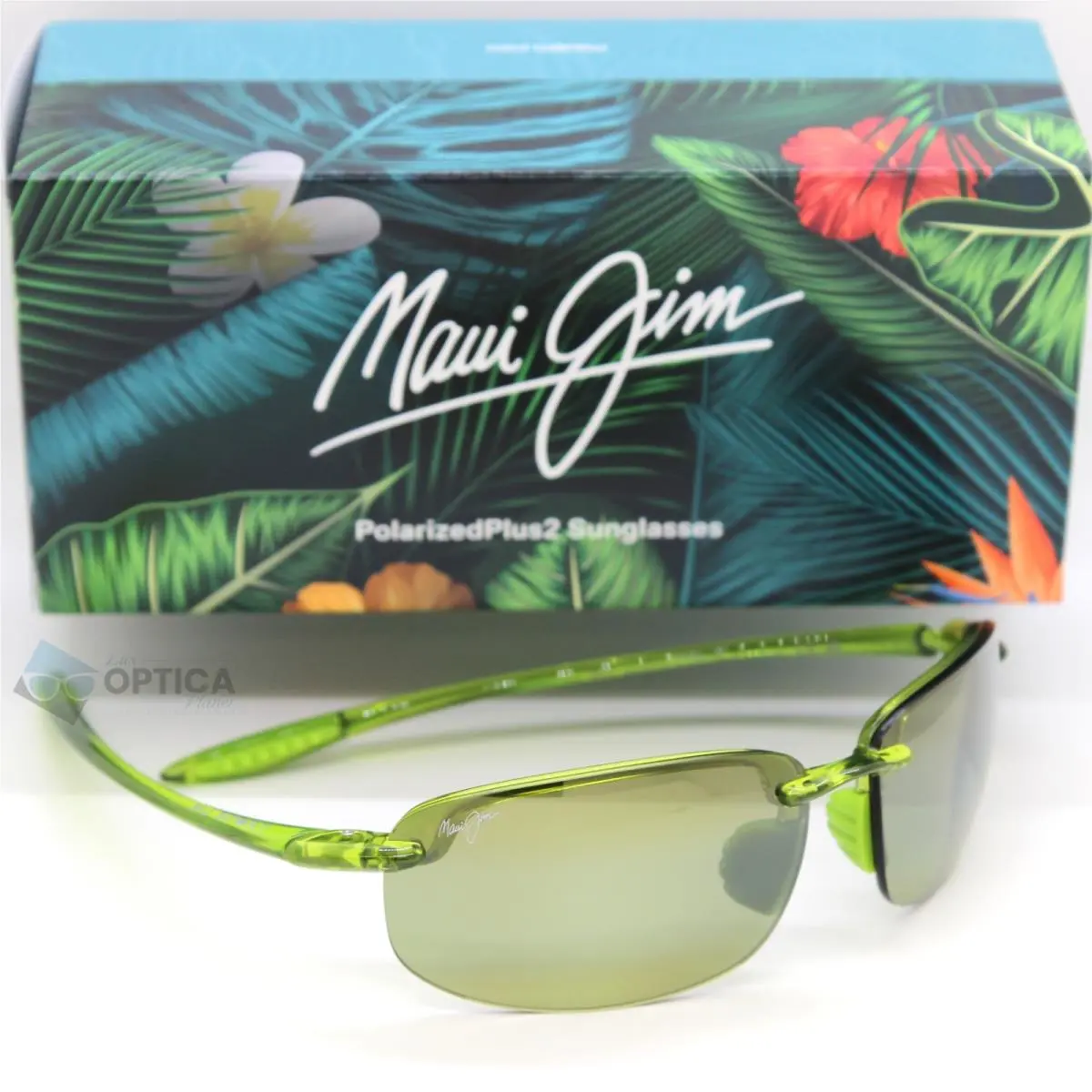 Maui Jim Hookipa Shiny Green/ Maui HT Polarized Sport Sunglasses MJ407S-008