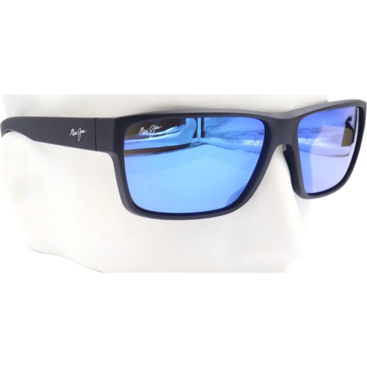 Uila Matte Black Blue Hawaii Sunglasses MJ0661S-001 / B661-02 by Maui Jim
