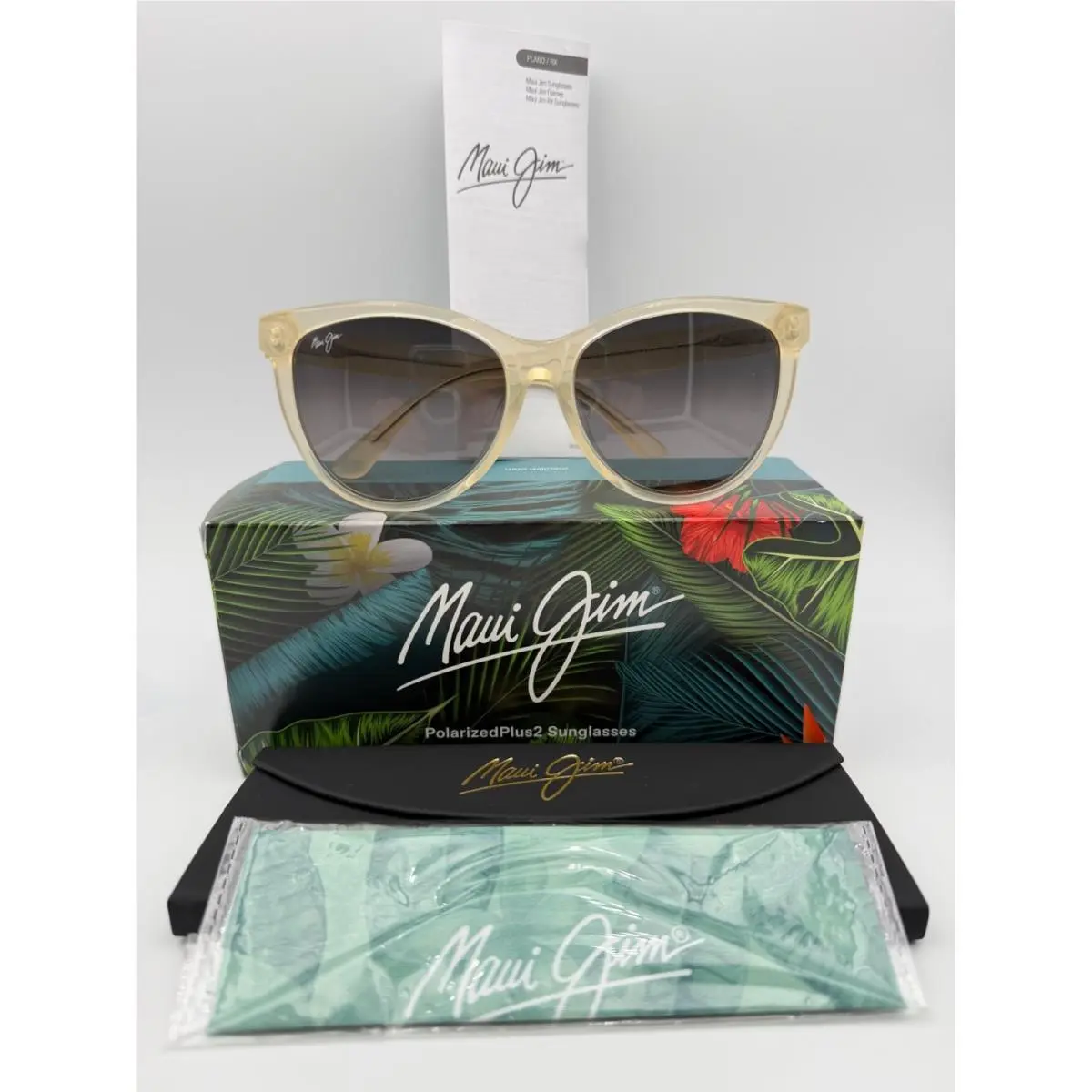 Polarized Sunglasses MJ833 24S Glory Glory Milky Almond Beige Grey by Maui Jim