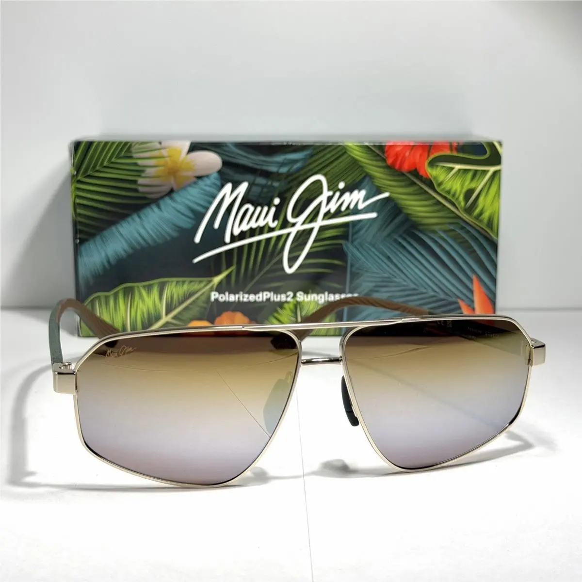 Keawawa Gold Silver Dual Mirror Green DGS620-16 Polarized Sunglasses by Maui Jim