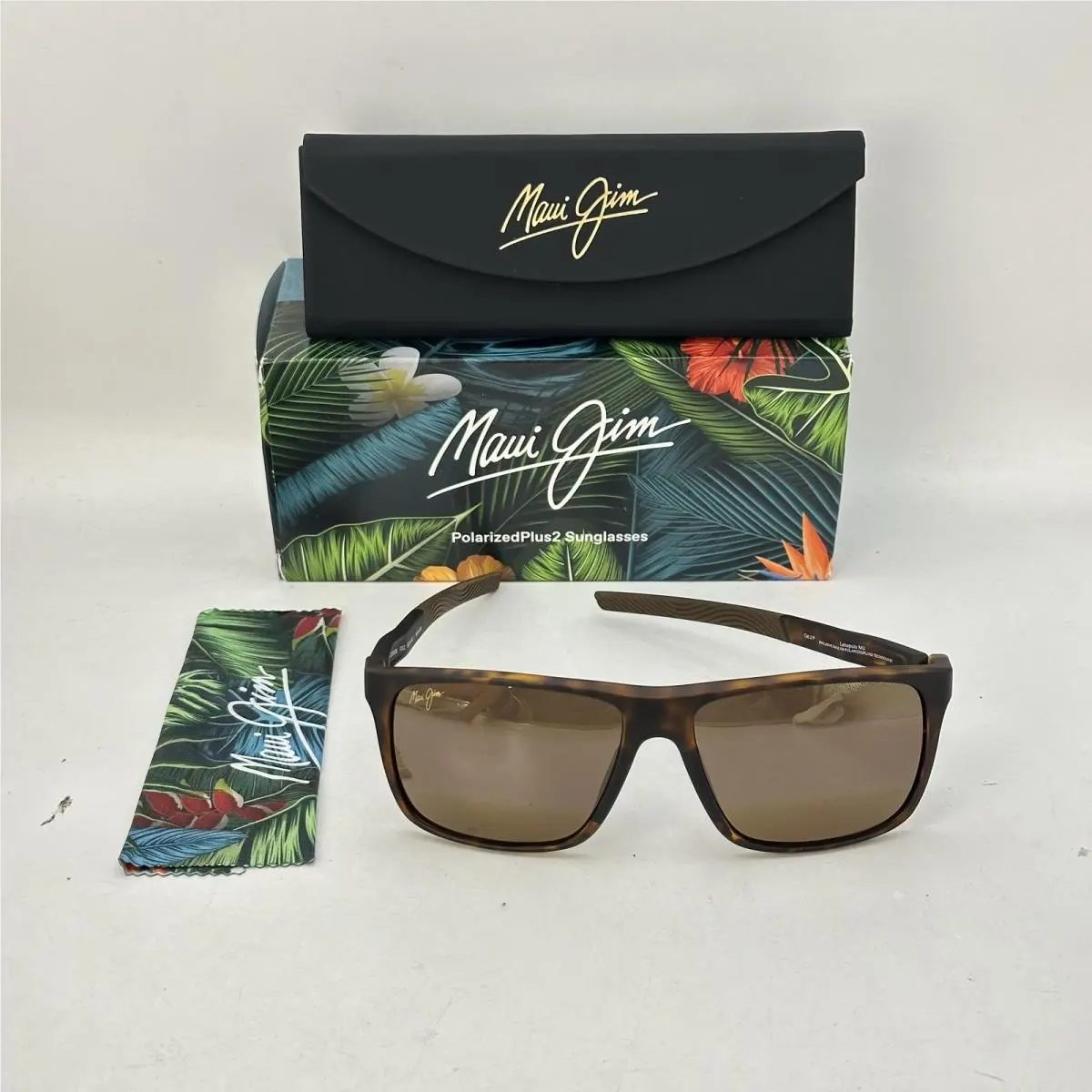 Mens Lehopulu Square Polarized Mirror Sunglasses Matte Dark Havana by Maui Jim
