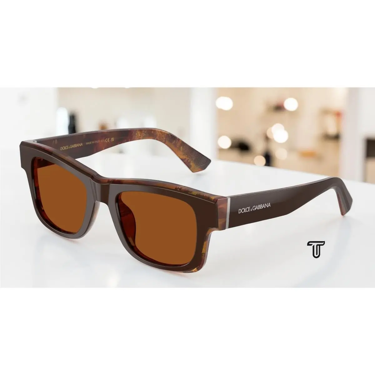 Dolce Gabbana DG4515 345673 Brown Pearl Gold Brown Brown 52mm Men`s Sunglasses by Dolce & Gabbana