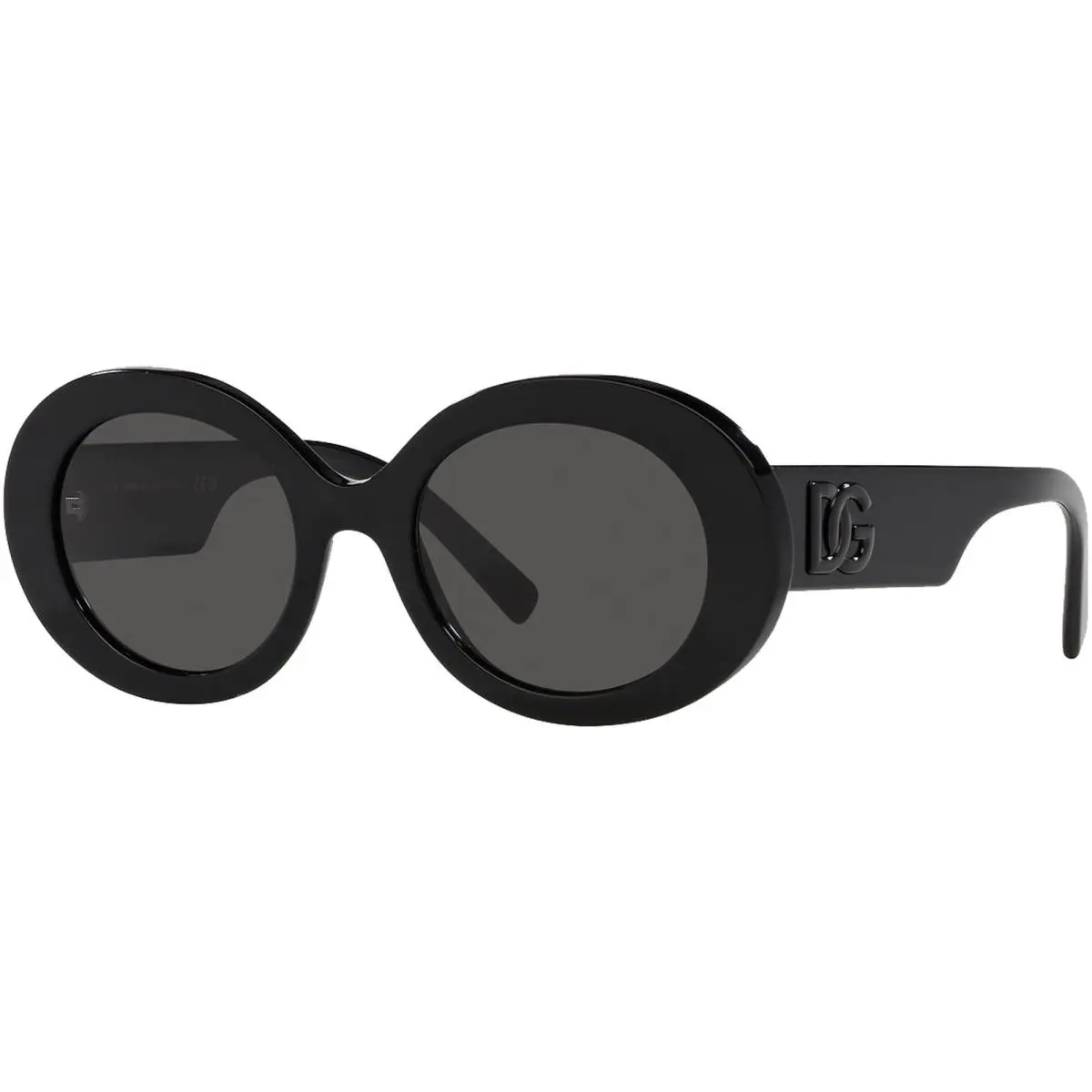 Dolce Gabbana Women`s Black Oval Mod Sunglasses - DG4448 50187 51 - Italy
