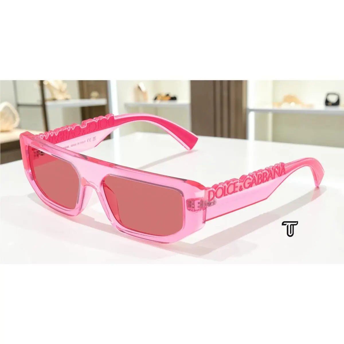 Dolce Gabbana DG6203 314875 Transparent Pink Red 56 mm Unisex Sunglasses by Dolce & Gabbana