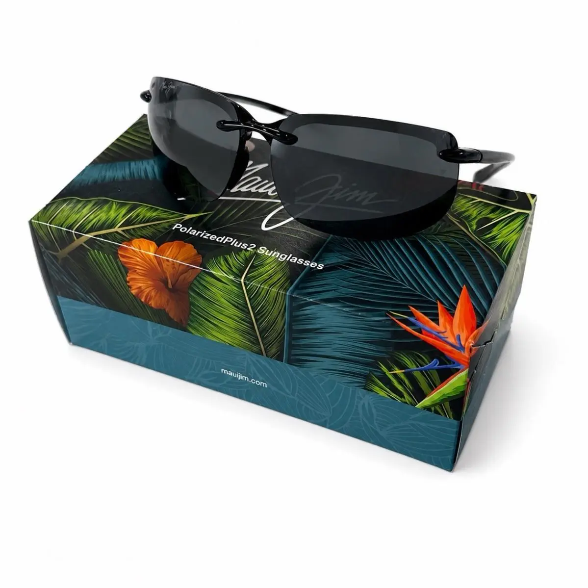 Banyans 412-02 Polarized Sunglasses Gloss Black Neutral Grey by Maui Jim