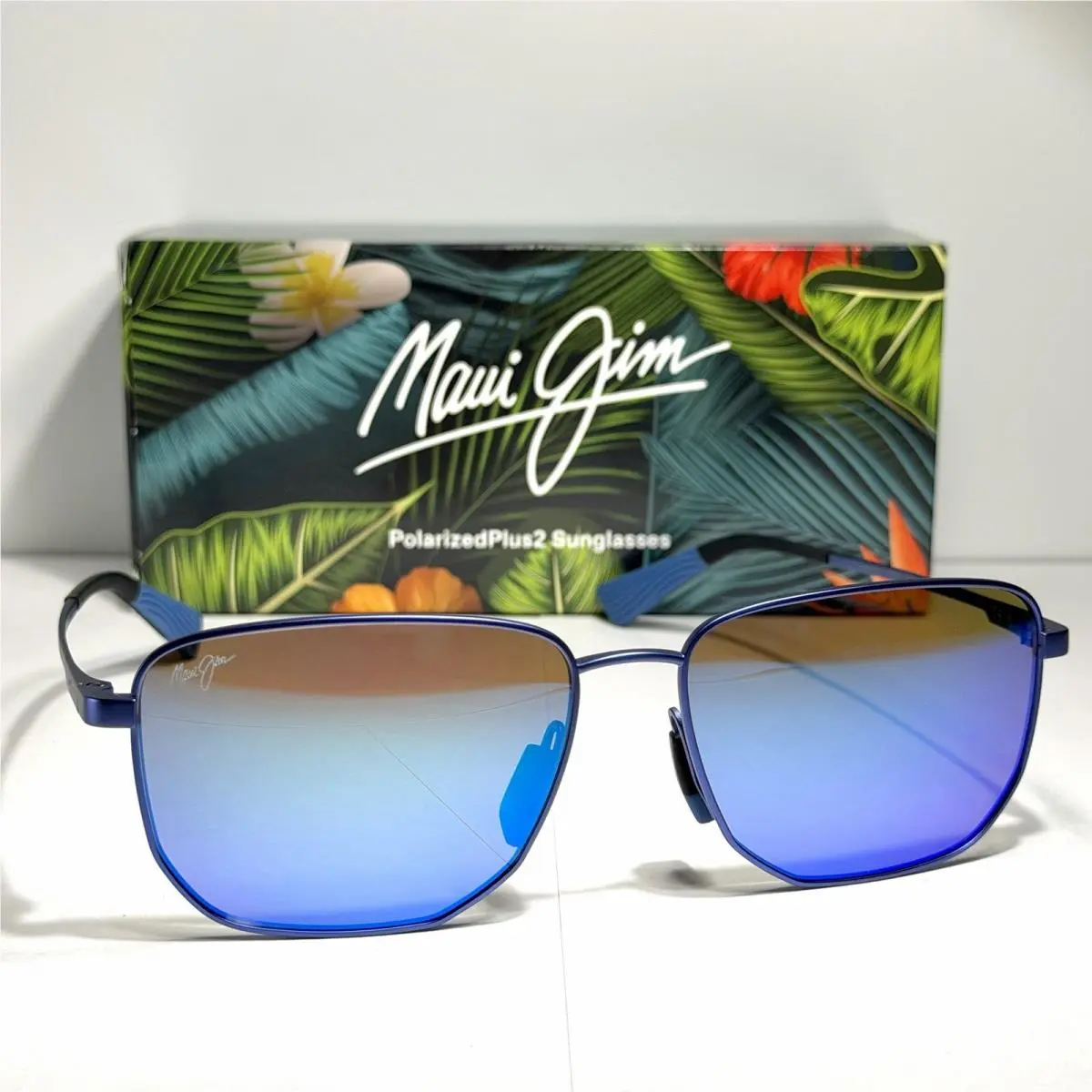 Lamalama MJ652 03 Titanium Blue Frame + Blue Hawaii Polarized Lenses by Maui Jim