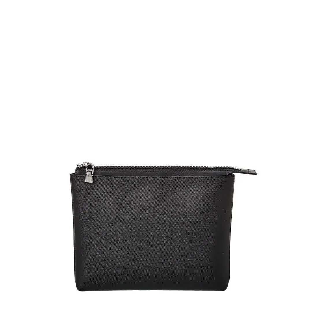 Coated Canvas Travel Pouch Men`s Black Os by Givenchy