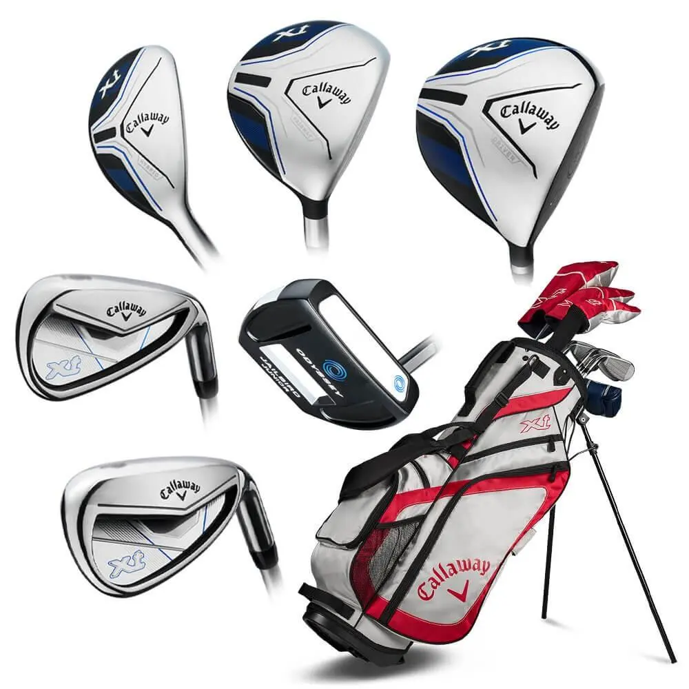 Callaway Boys XT Junior Full Set - 26 RH 10 Clubs + Stand Bag Red/white