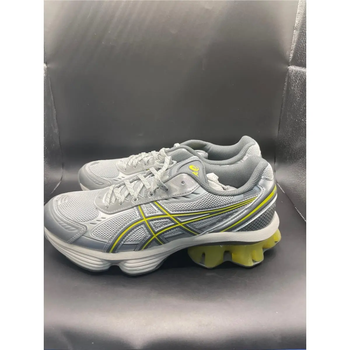 Asics Gel-kinetic Fluent Glacier Grey Yellow Running Shoes 1203A591 Mens Size 8