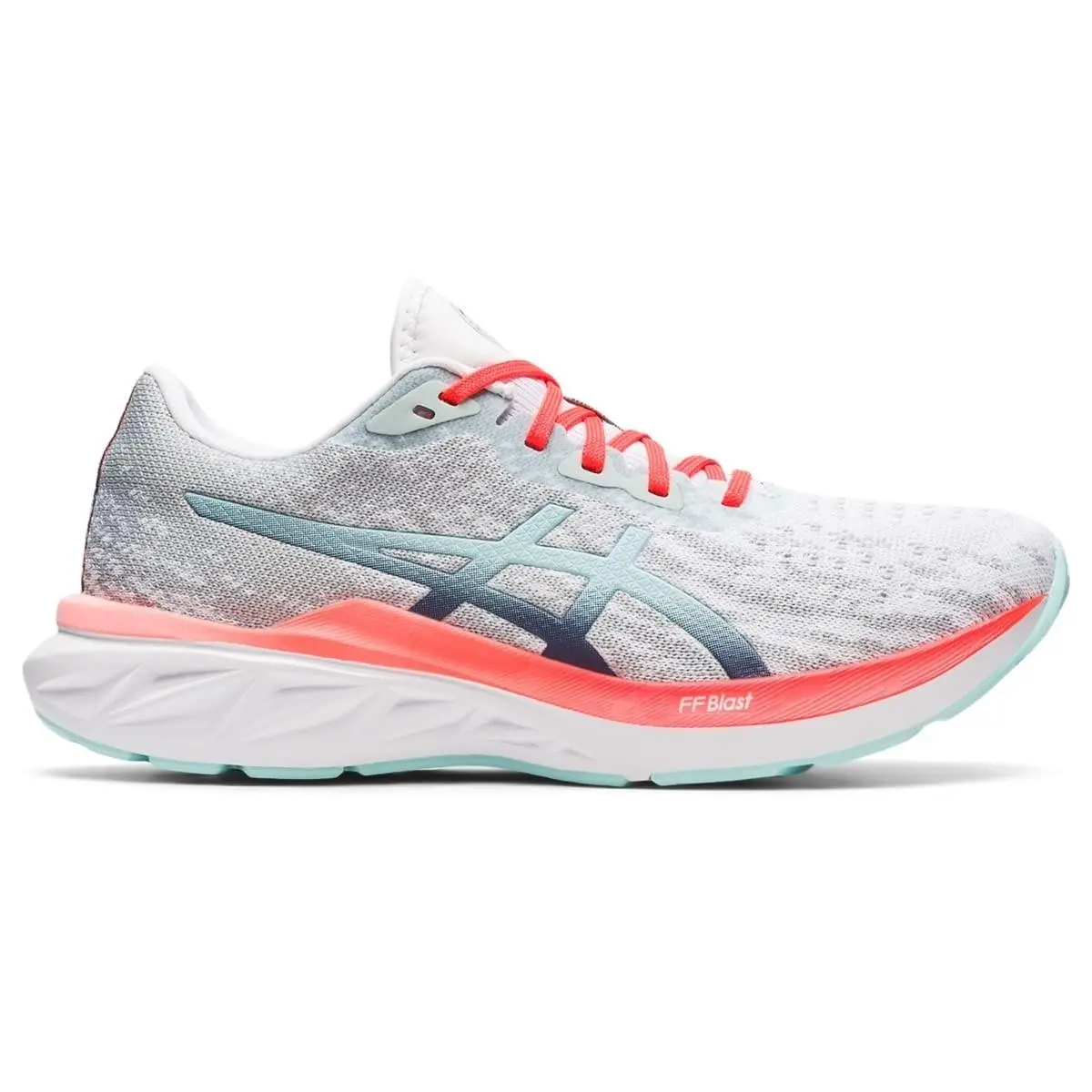 Asics Women`s Dynablast 2 Running Shoes 8.5 US White/thunder Blue Rare Color