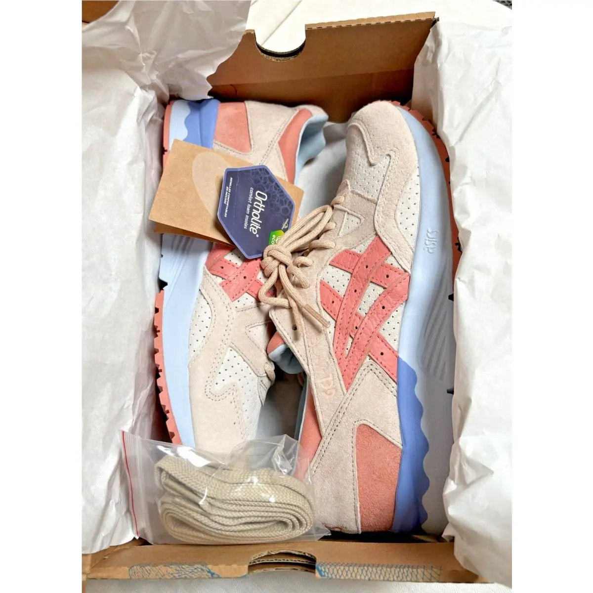 Asics shoes - ASICS GEL-Lyte V (5) - 1201A822-103 - Cream/Salmon, way: Cream/Salmon/Blue (UPC: 0196074672677) 14