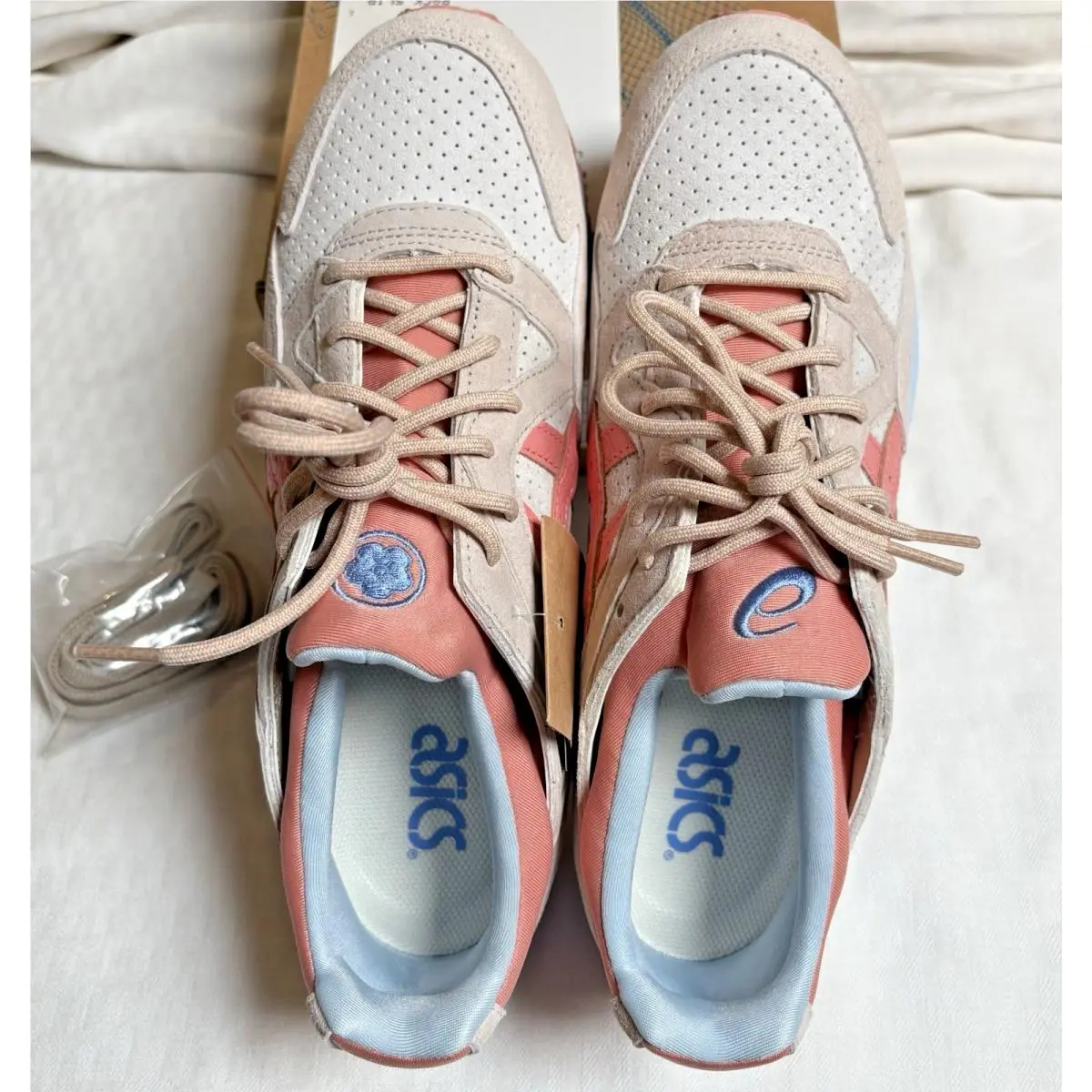 Asics shoes - ASICS GEL-Lyte V (5) - 1201A822-103 - Cream/Salmon, way: Cream/Salmon/Blue (UPC: 0196074672677) 2