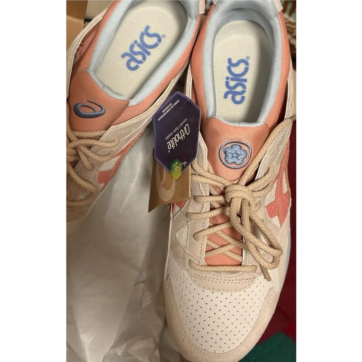 Asics shoes - ASICS GEL-Lyte V (5) - 1201A822-103 - Cream/Salmon, way: Cream/Salmon/Blue (UPC: 0196074672677) 8