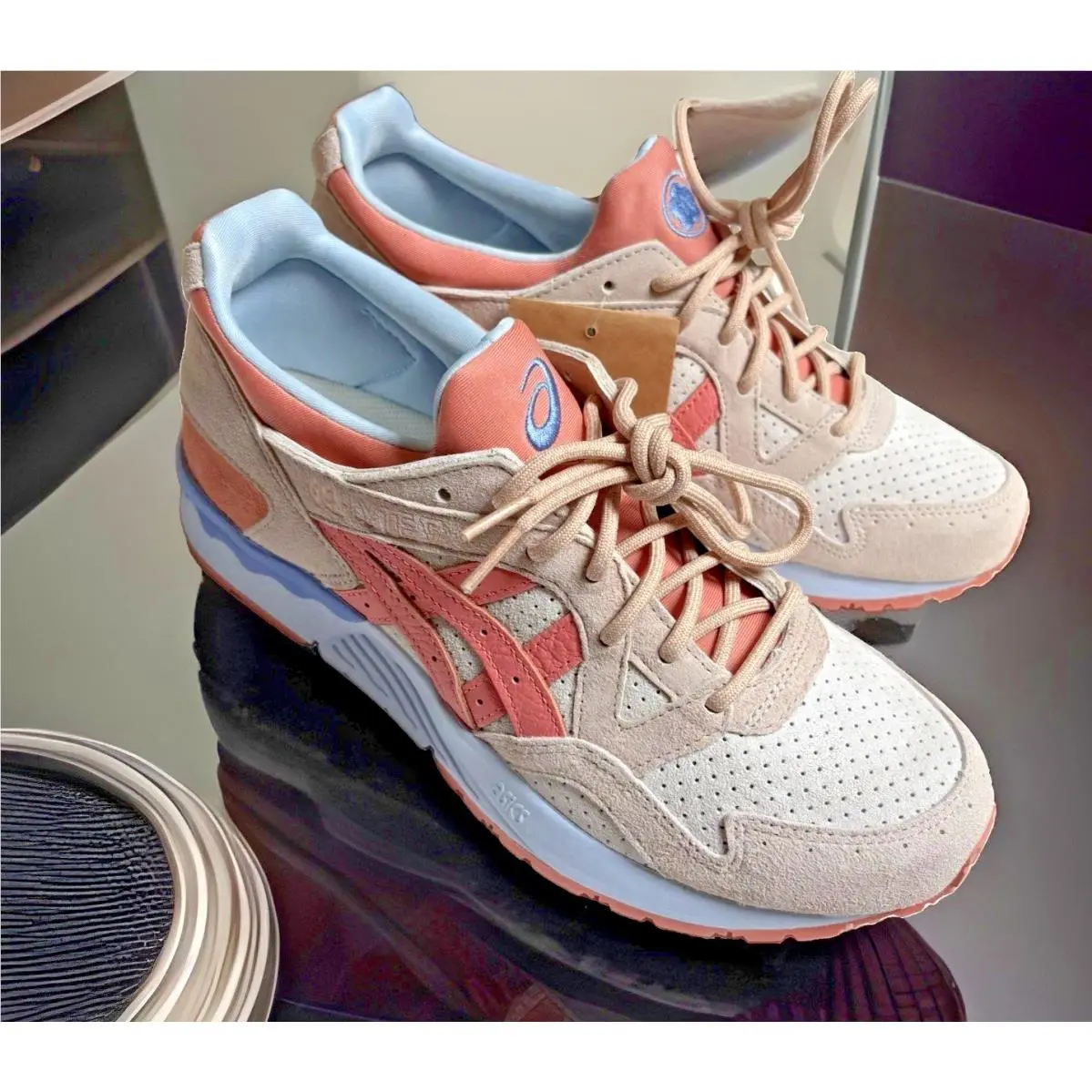 Asics shoes - ASICS GEL-Lyte V (5) - 1201A822-103 - Cream/Salmon, way: Cream/Salmon/Blue (UPC: 0196074672677) 0