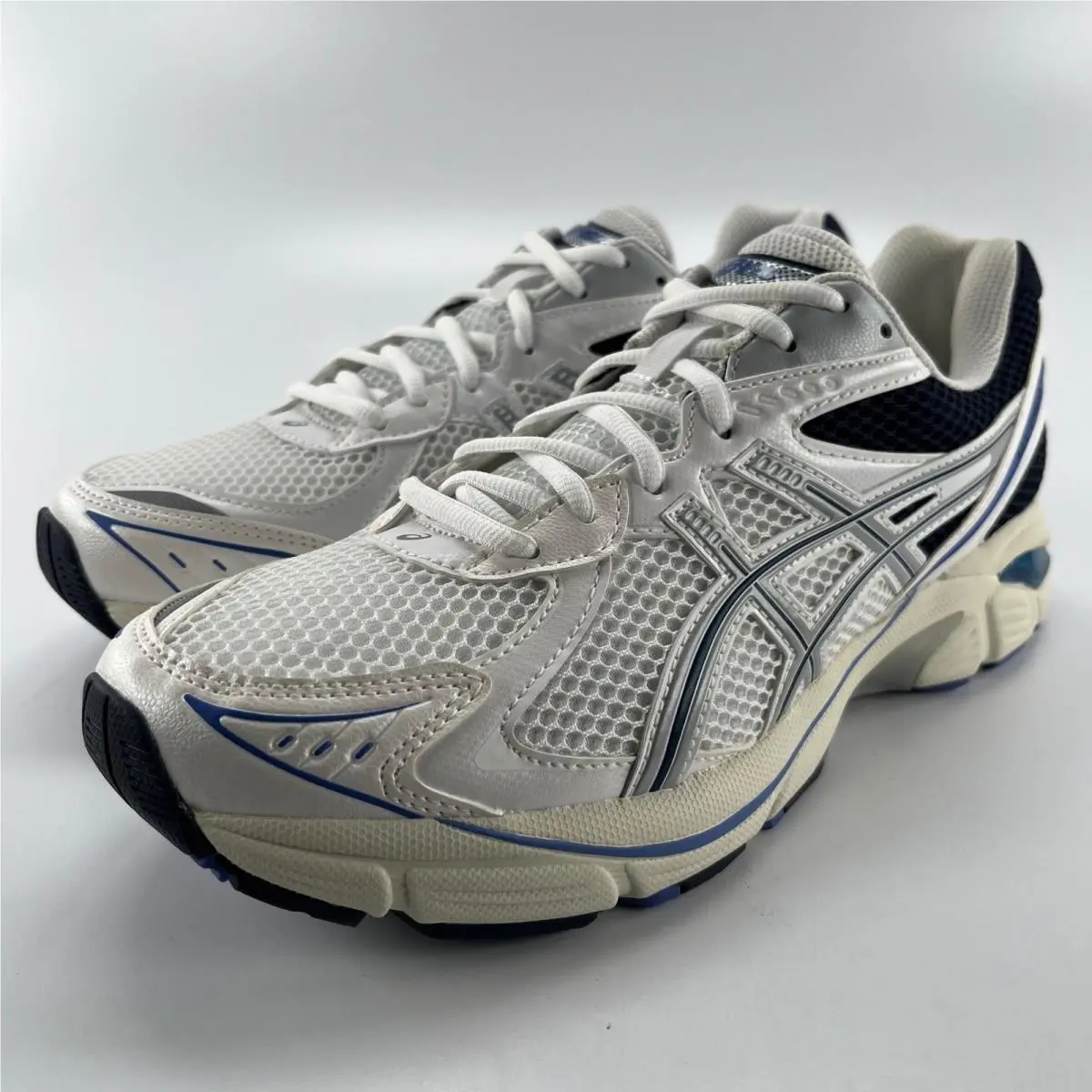 Asics GT-2160 White Piedmont Grey Blue Running Shoes 1203A275-105 Mens Size 9