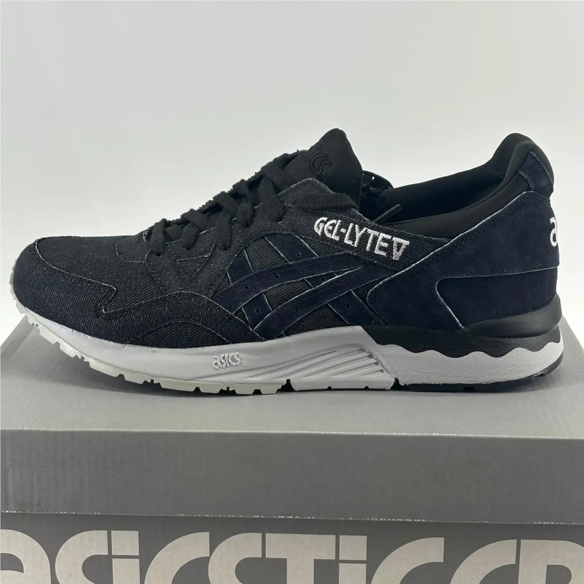 Asics Gel-lyte V Mens 9 Black Japanese Denim Suede H7AVQ-9690