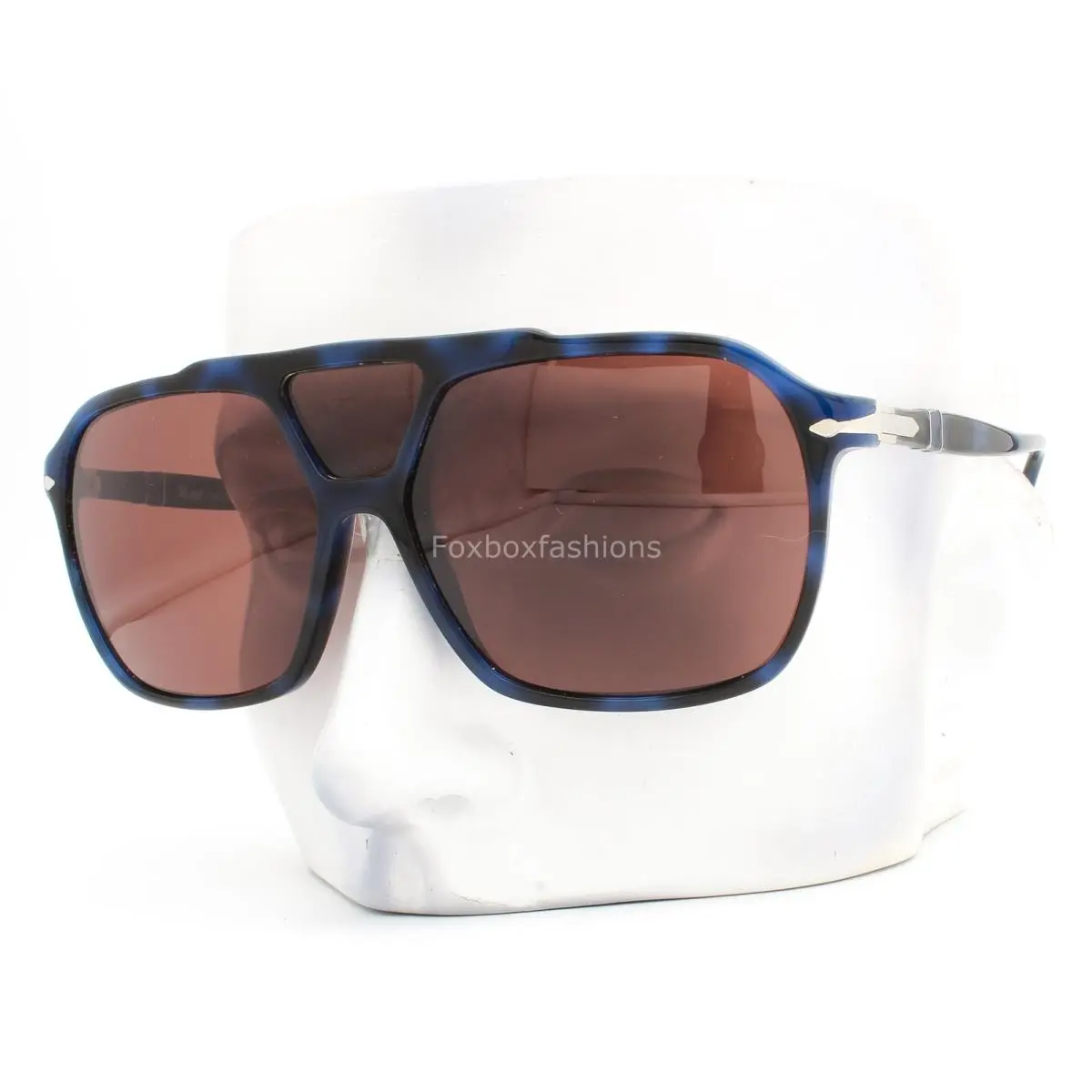 Sunglasses Blue Black Havana Wine Polarized Glass PO 3223S 1099/AL W/case by Persol