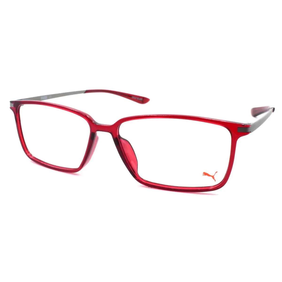 PU0114O 004 Eyeglasses Frames 55-14-145 Burgundy Red / Silver by Puma