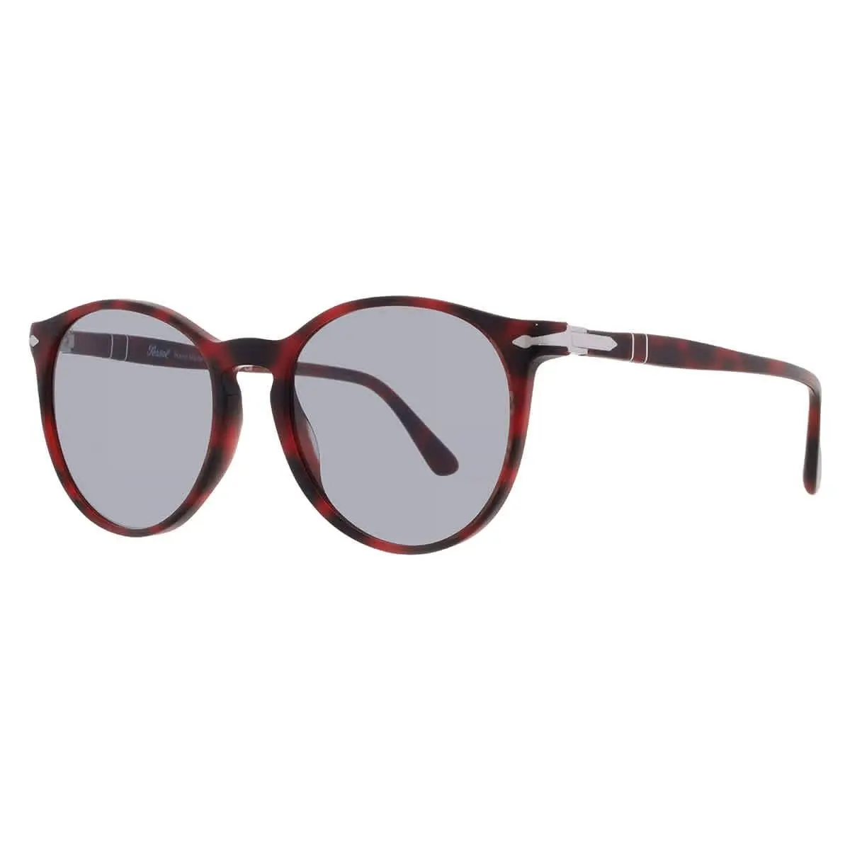Persol Grey Round Unisex Sunglasses PO3228S 1100R5 53 PO3228S 1100R5 53