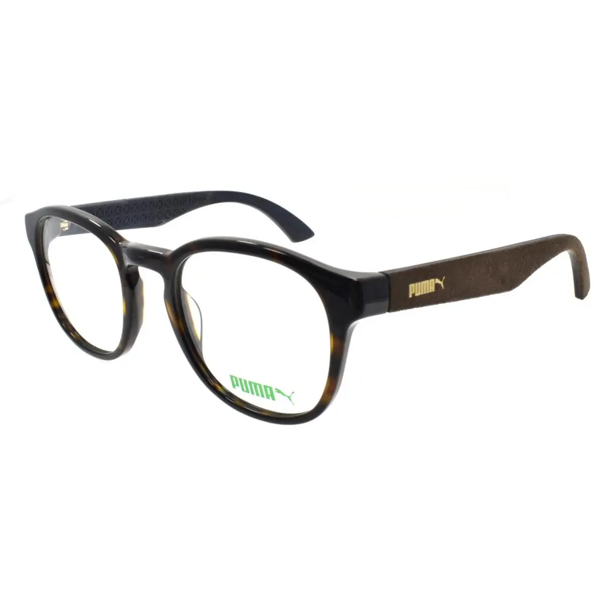 PU0043O 003 Eyeglasses Frames 49-22-140 Havana Brown w/ Suede by Puma