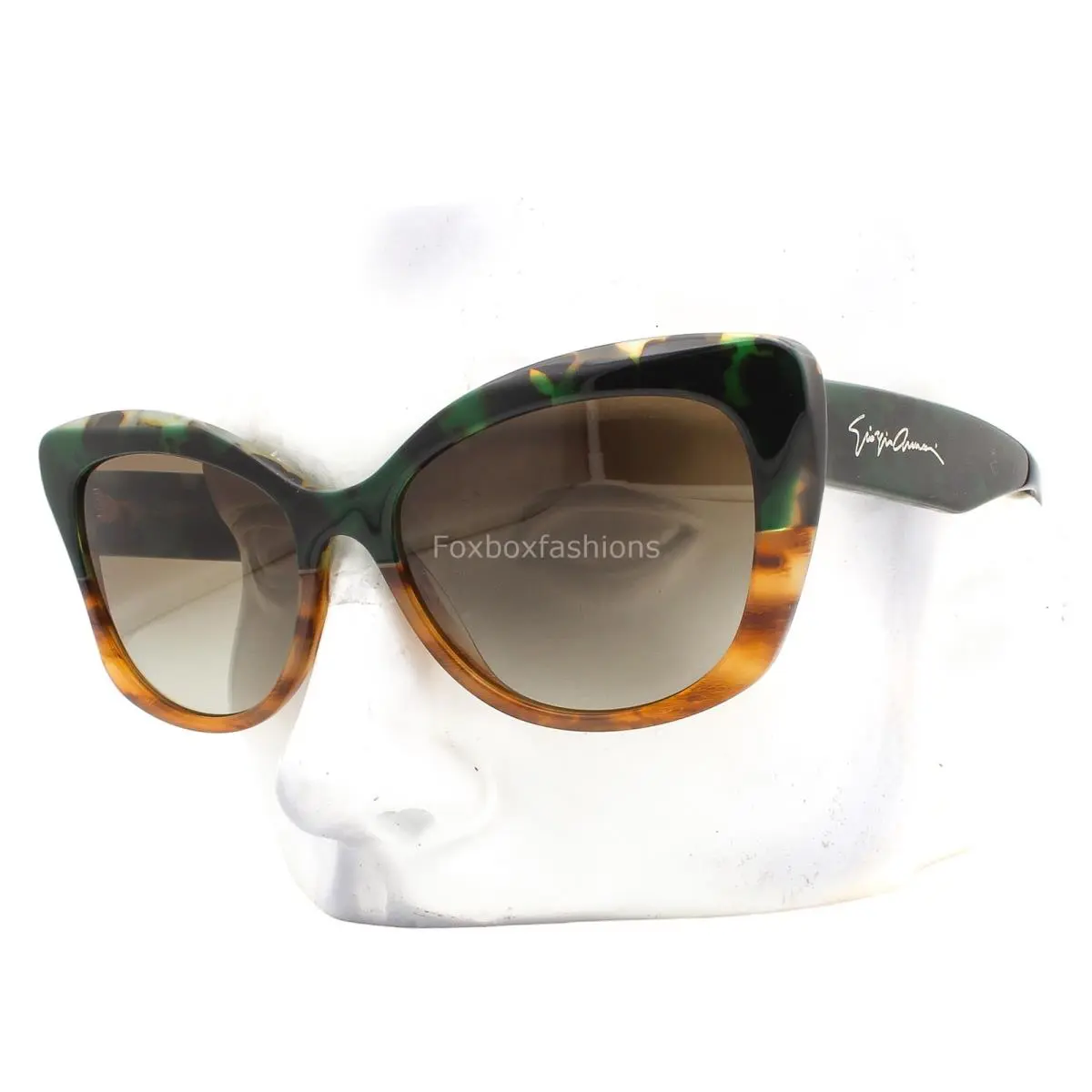 Sunglasses AR 8161 5930/2L Green Havana Striped Brown with Case by Giorgio Armani