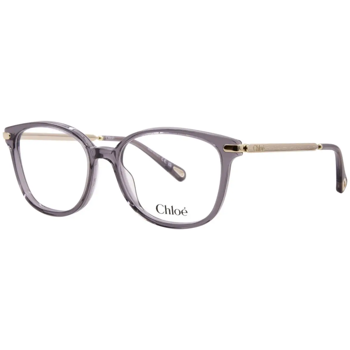 Chloe CH0359O 001 Eyeglasses Women`s Grey/gold Full Rim Rectangle Shape 53mm - Frame: Gray