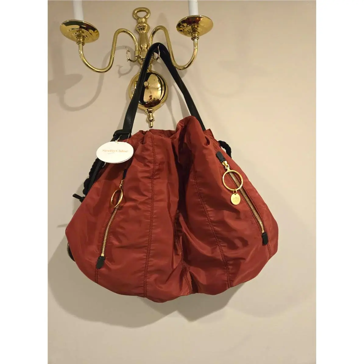 See By Chloe Flo Nylon Large Tote Rusty Pink/ Gold Hardware by Chloé