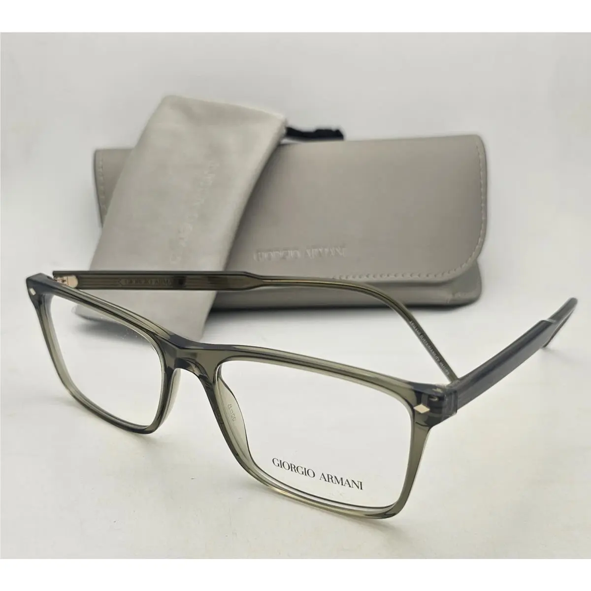 Giorgio Armani Eyeglasses AR 7258 6074 55-17 145 Green Rectangular Frames