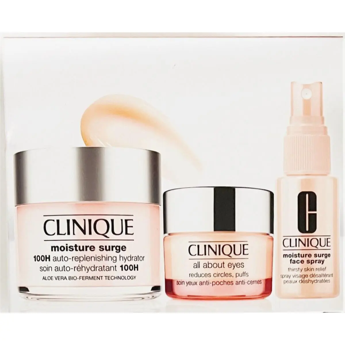 Clinique 3 pc Set Ultra Hydration Moisture Surge Cream Spray All About Eyes