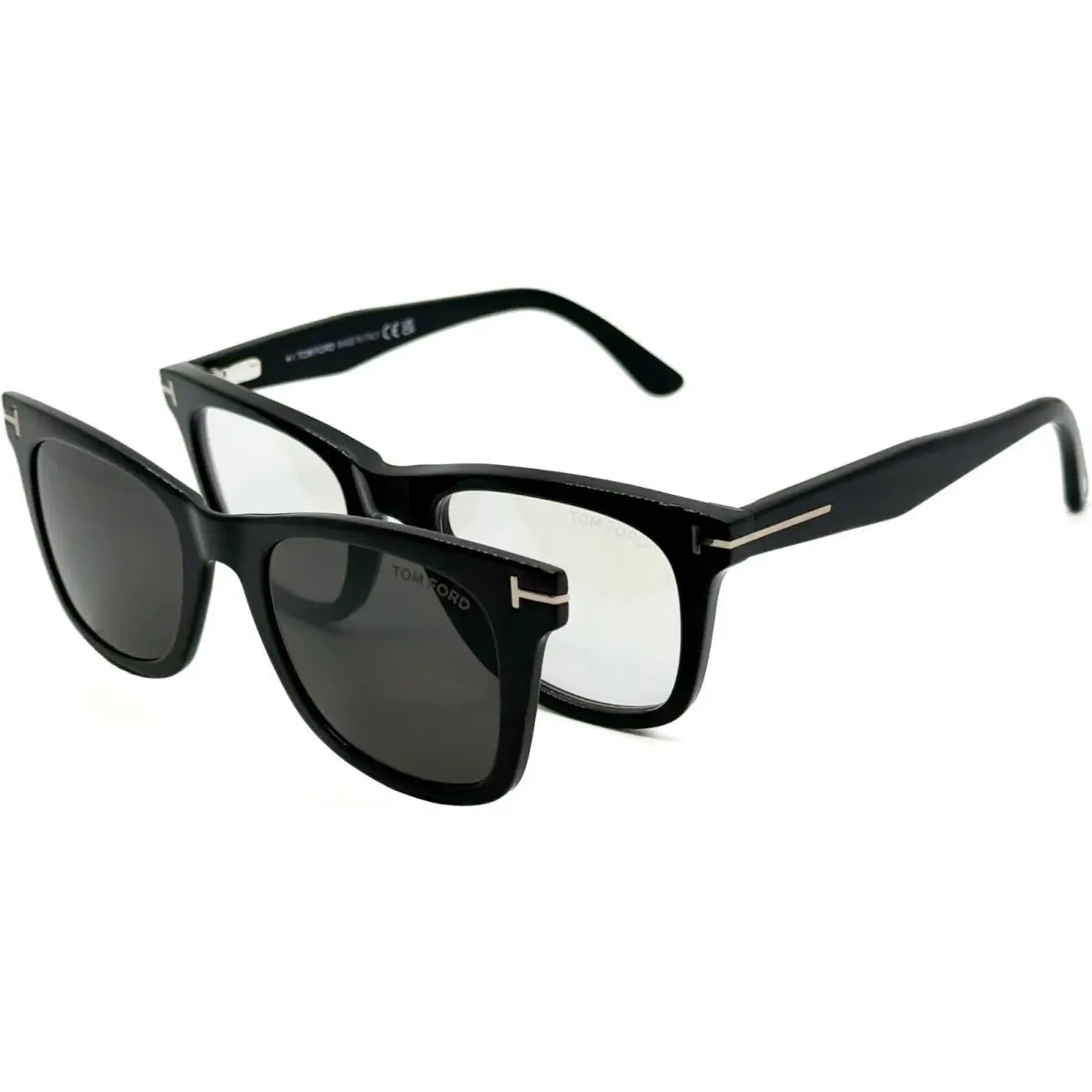 FT5970-B 001 Clear Blue Light Protection with Smoke Clip-on 50mm by Tom Ford