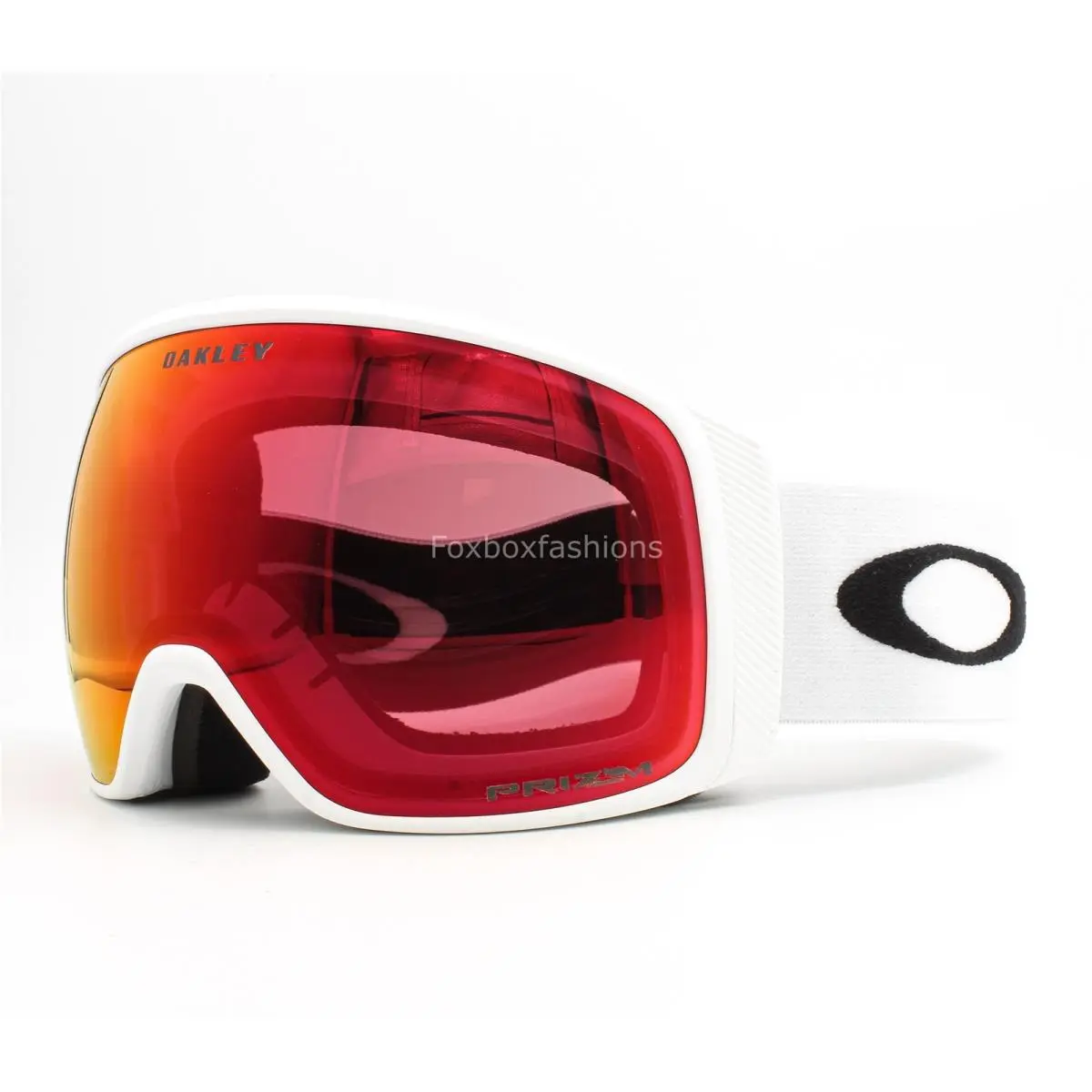 Oakley Flight Tracker Snow Ski Goggle OO7104 White Red Prizm Mirror W/case Large
