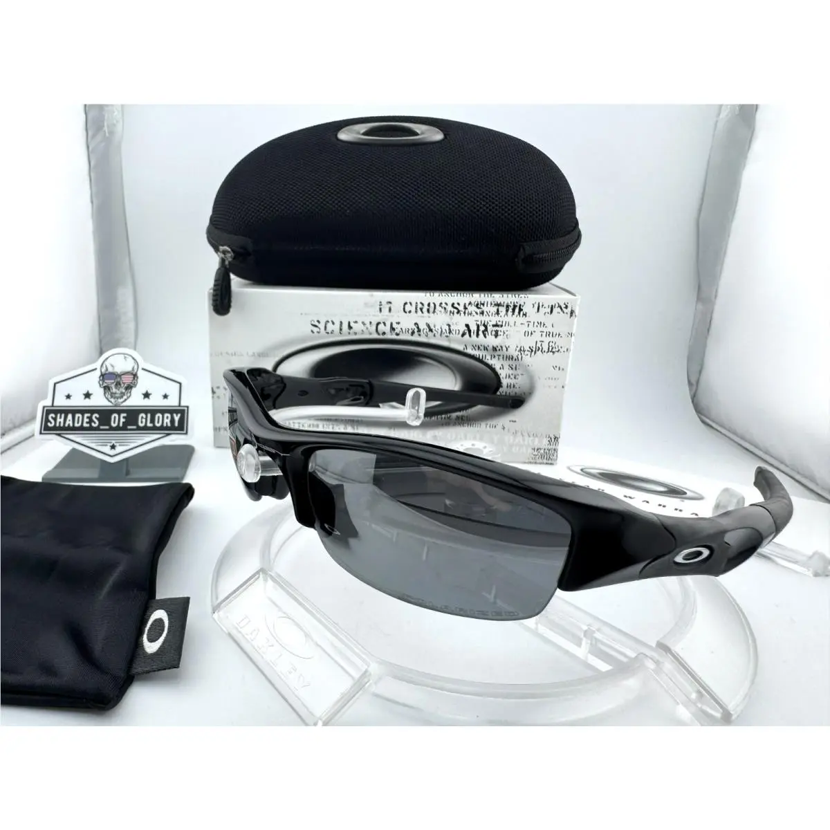 Flak Jacket 1.0 Jet Black / Black Iridium Polarized Sunglasses 12-900 by Oakley
