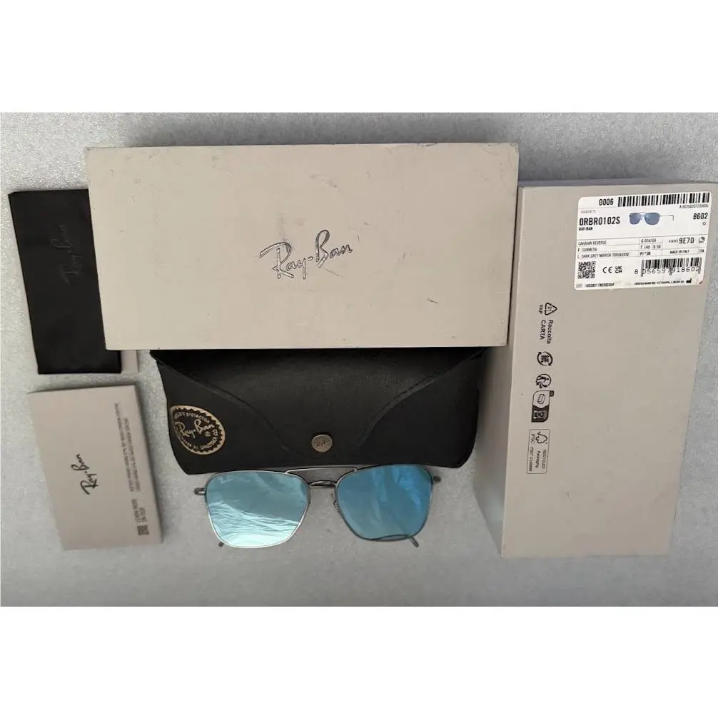 Ray-ban Caravan Reverse 004/GA R0102S Sunglasses Gunmetal/dark Grey Mirrored Tur by Ray-Ban