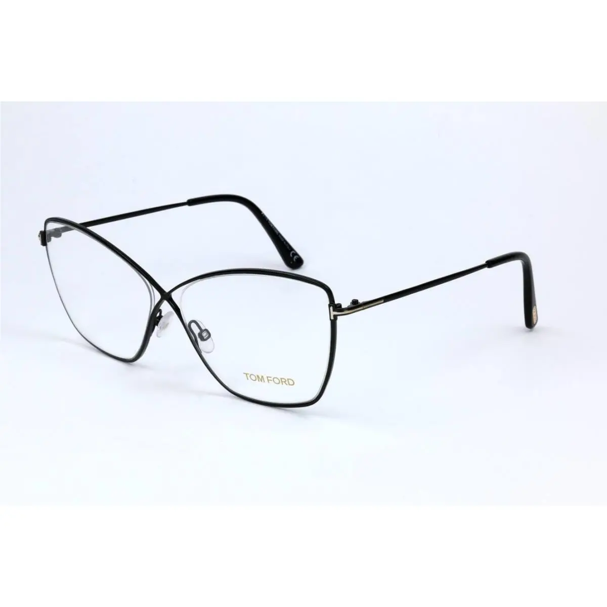 FT TF5518 001 Butterfly Shiny Black 57 mm Eyeglasses by Tom Ford