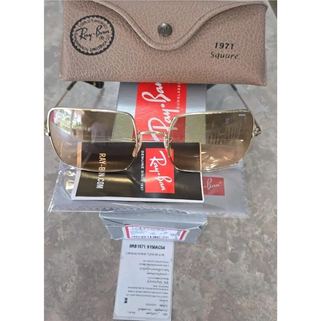 Ray Ban Square RB 1971 9150/AC Sunglasses SIZE:54-19-145 by Ray-Ban