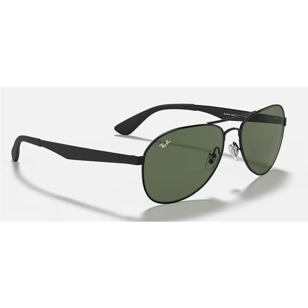 Ray-ban Aviator Sunglasses RB 3549 006/71 Matte Black Green Lens 58mm W/case by Ray-Ban