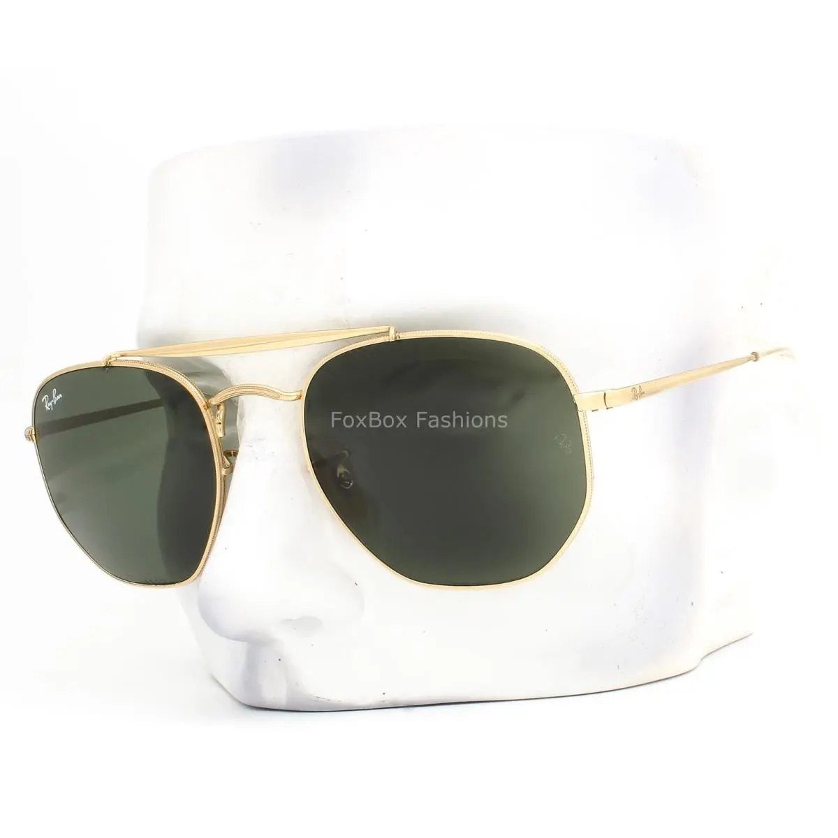 Ray-ban RB 3648 001 Marshal Sunglasses Shiny Arista Gold Green Glass 54mm W/case by Ray-Ban