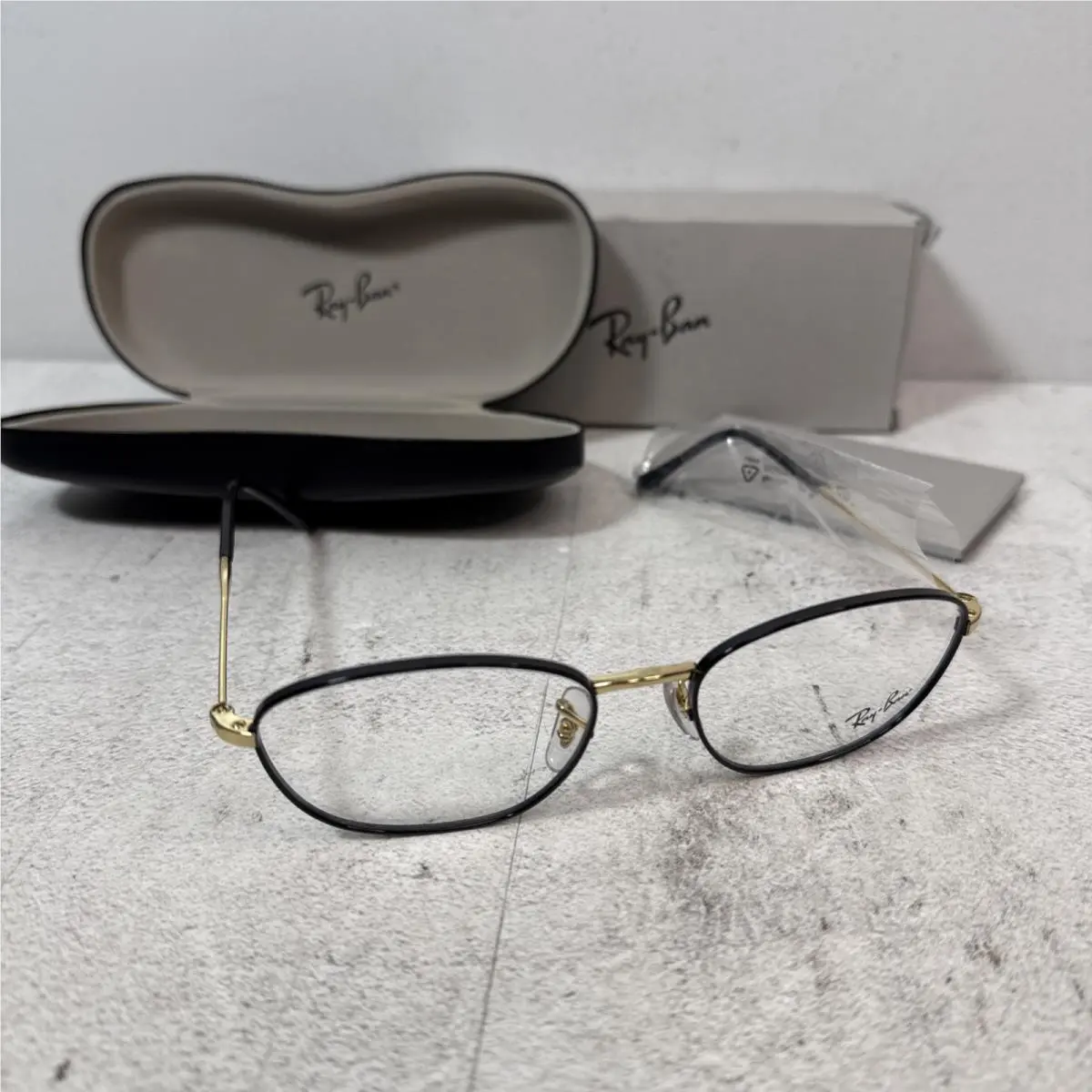 Ray-ban Eyeglasses Glasses Frames RB 3749V 1369 Black Gold Large 55mm with Case by Ray-Ban