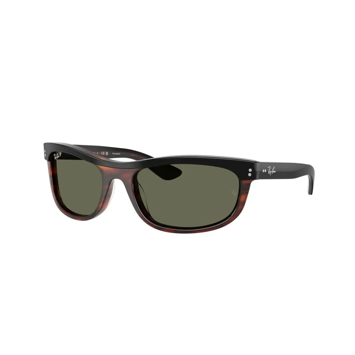 Ray-ban RB 2489 Black On Havana / Green Polar 144058 Size 62 Sunglasses