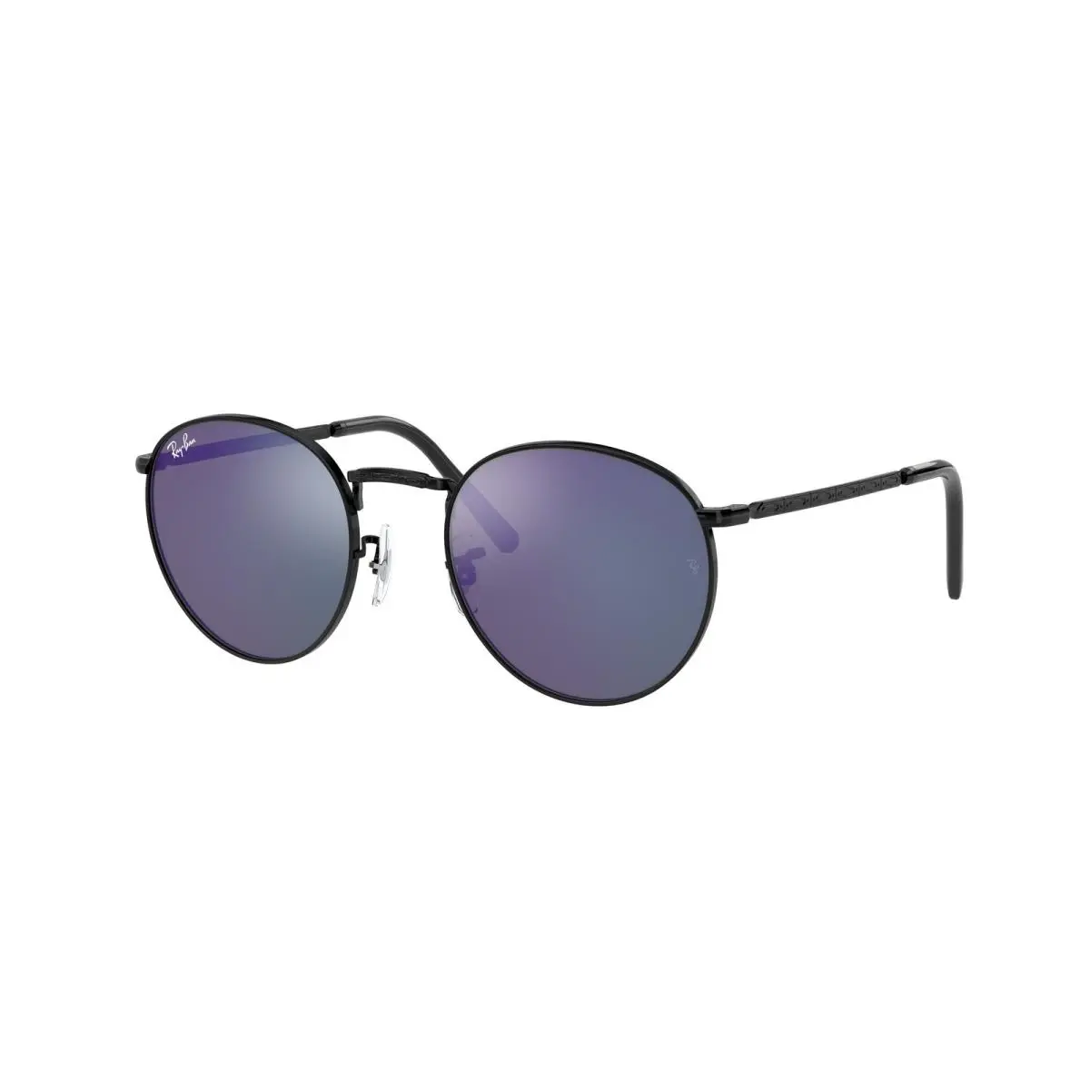 Ray-ban New Round RB 3637 Round Black Green Mirror B 002/G1 Size 50 Sunglasses