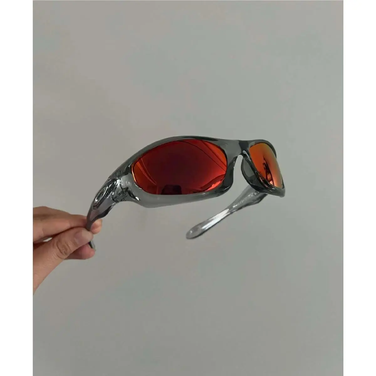 00s Monster Dog Tech Vintage Polarized Sunglasses Clear Gray Transparent by Oakley