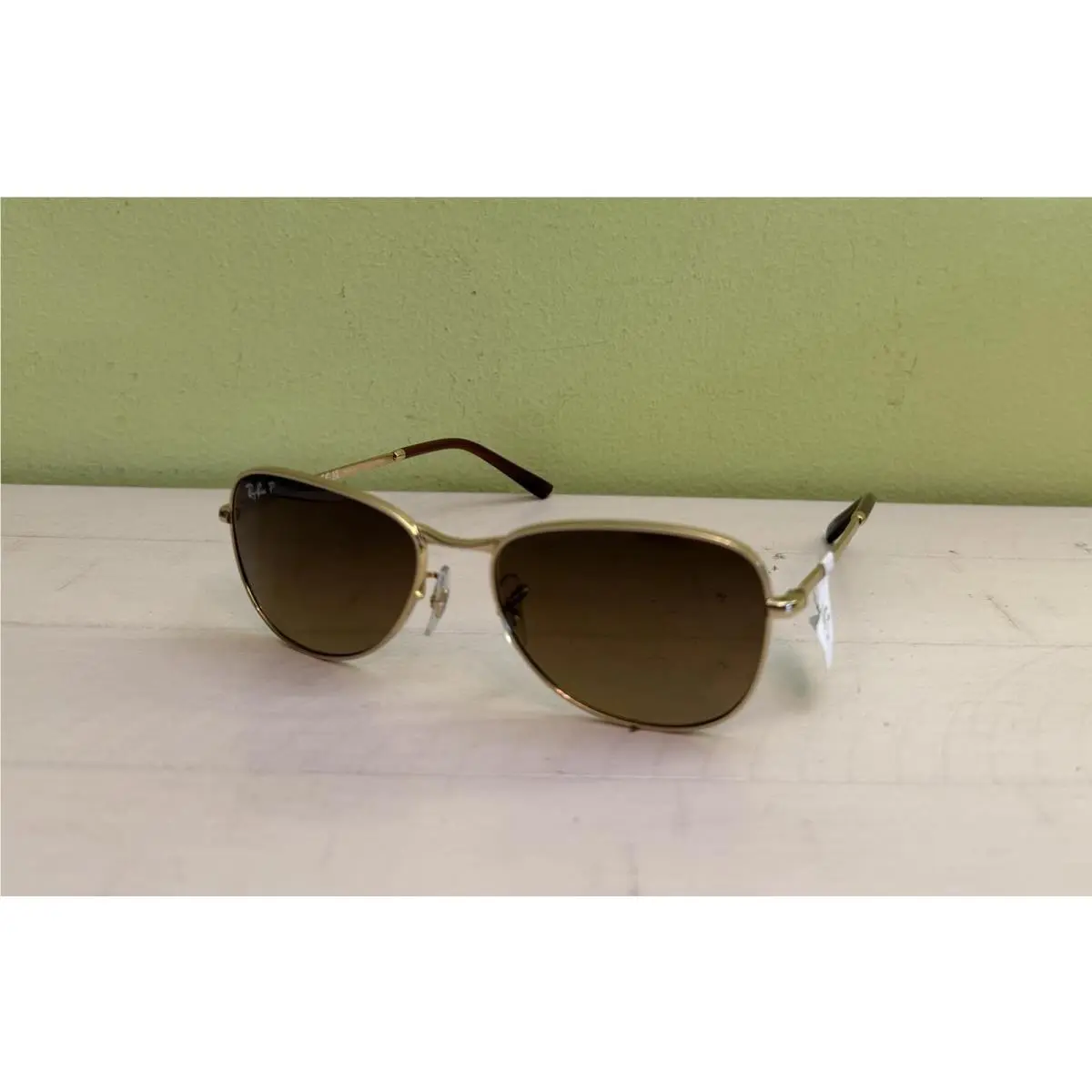 Ray Ban RB3733 001/M2 Arista Gold Polarized Brown Gradient Sunglasses 56-17-145 by Ray-Ban